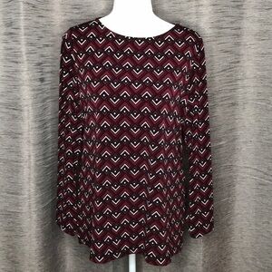 DENNIS BY DENNIS BASSO XS GEOMETRIC BLOUSE